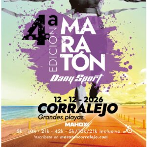 Cartel oficial de la 4.ª Maratón Dany Sport Corralejo Grandes Playas, 12 de diciembre de 2026