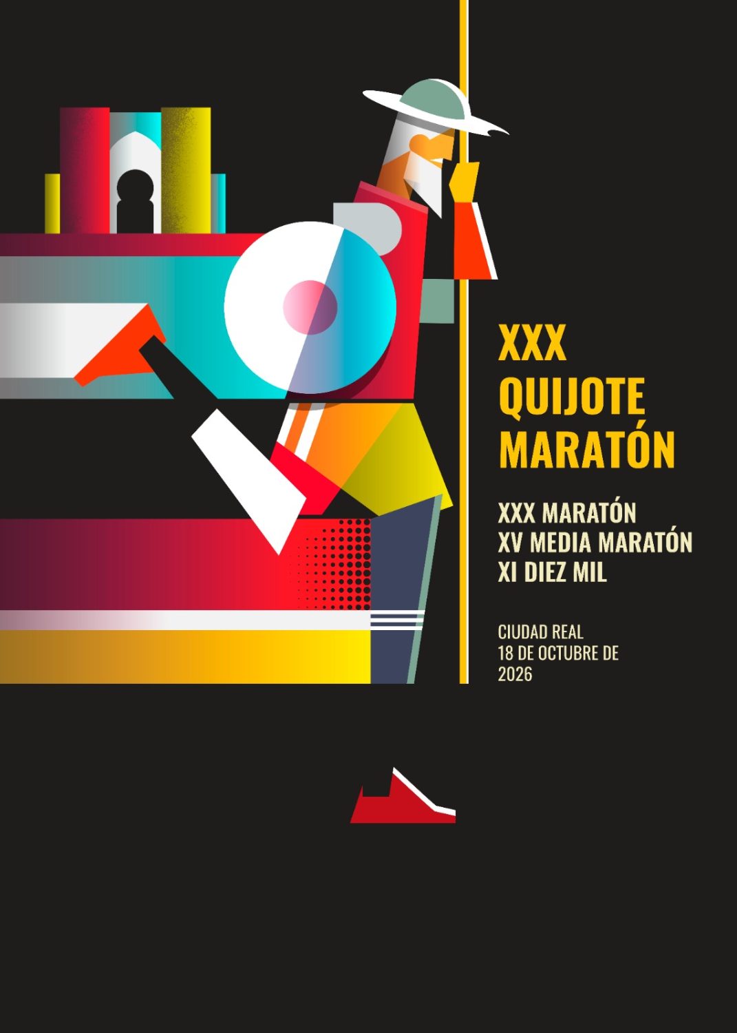 Cartel de la 30.ª edición del Quijote Maratón de Ciudad Real 2026